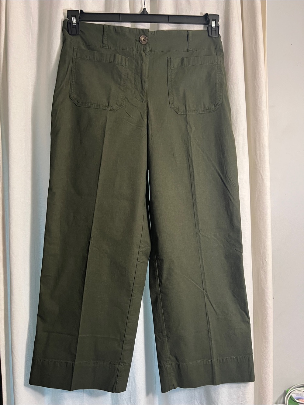 Hilary Radley Olive Green High-Rise Wide Leg Stretch Pants